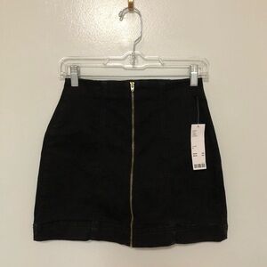 Urban Outfitters BDG Mini Skirt Black Zip Front New Small